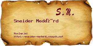 Sneider Medárd névjegykártya